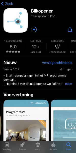 Screenshot van Blikopener app in de Apple Store